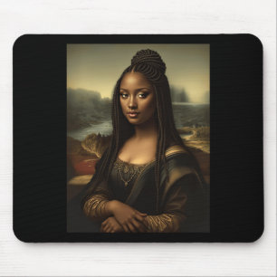 Tapis De Souris Black Mona Lisa Afro-Américaine Noire Histoire Lun