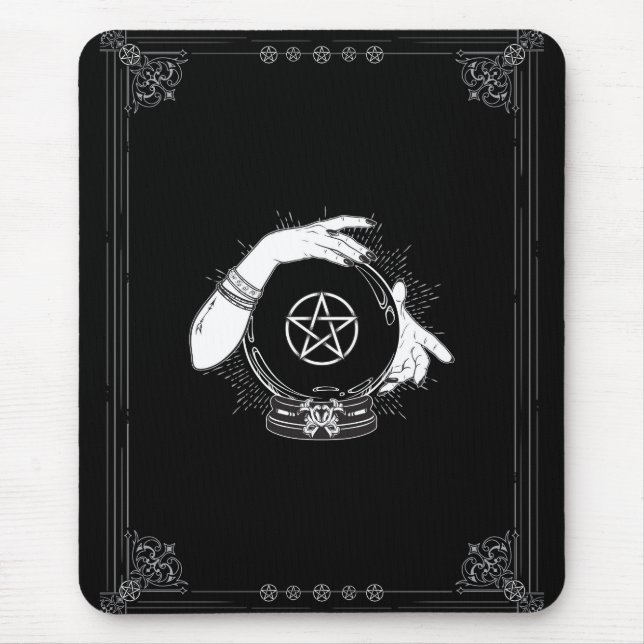 Tapis De Souris Black Mystic Fortune Teller Mystical Crystal Ball (Devant)