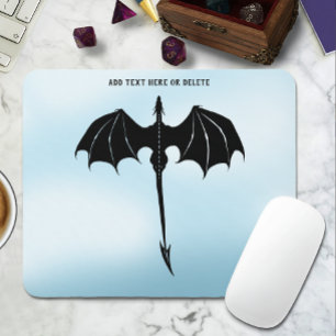 Tapis De Souris Black Tribal Flight Dragon Imaginaire Blue Sky
