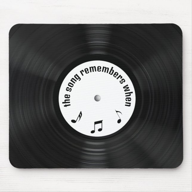 Tapis De Souris Black Vinyl LP Record Avec Titre De Chanson (Devant)