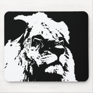 Tapis De Souris Black & white lion pop art