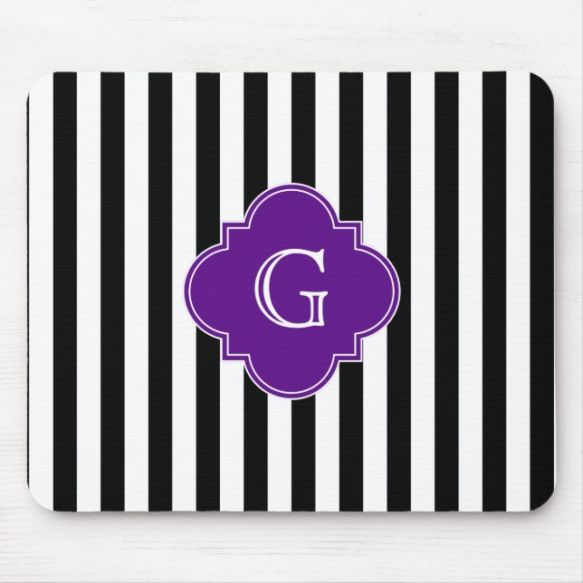 Tapis De Souris Black White Stripes (Devant)