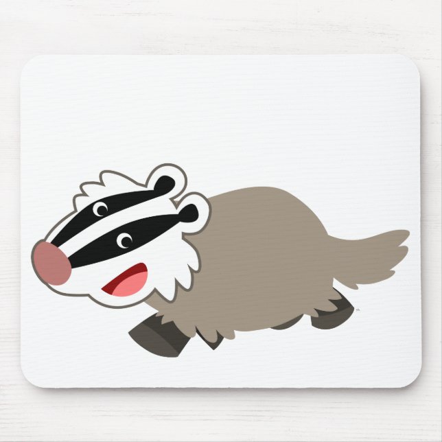 Tapis De Souris Blaireau mignon Mousepad de bande dessinée (Devant)