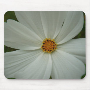 Tapis De Souris Blanc Cosmos Fleur sauvage d'été Floral