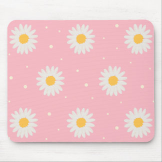 Tapis De Souris Blanc Daisy Dot Rose