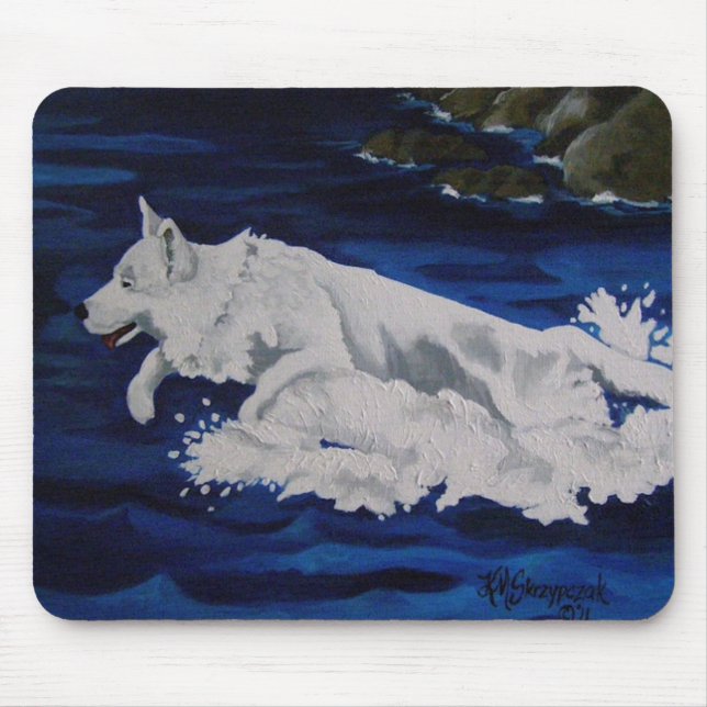Tapis de souris blanc d'éclaboussure de berger (Devant)