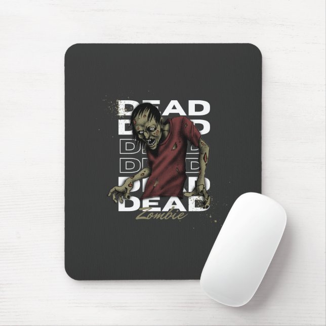 Tapis De Souris Blanc et Brown Zombie mort Mousepad (Avec souris)