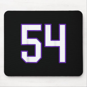 Tapis De Souris Blanc Et Violet Numéro 54 Joueur Jersey Uniforme #
