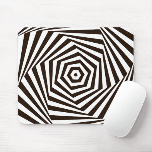 Tapis De Souris Blanc géométrique sur bandes Zebra noires
