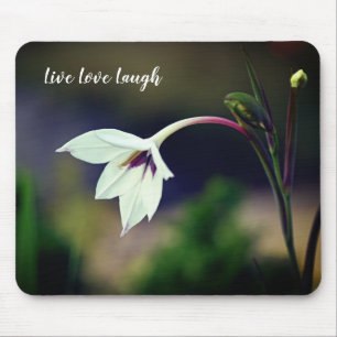 Tapis De Souris Blanc Gladiolus Jardin Fleur Magnet de motivation