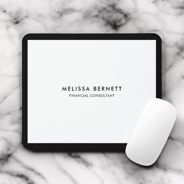 Tapis De Souris Blanc minimaliste de luxe (Créateur téléchargé)