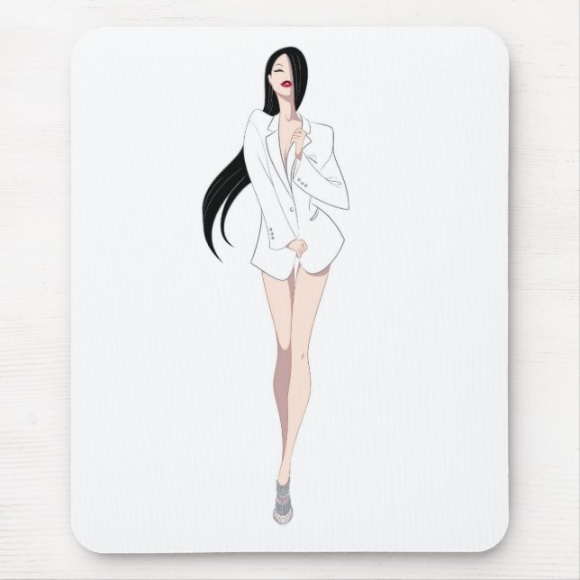 Tapis De Souris Blanc Mousepad de Tux (Devant)