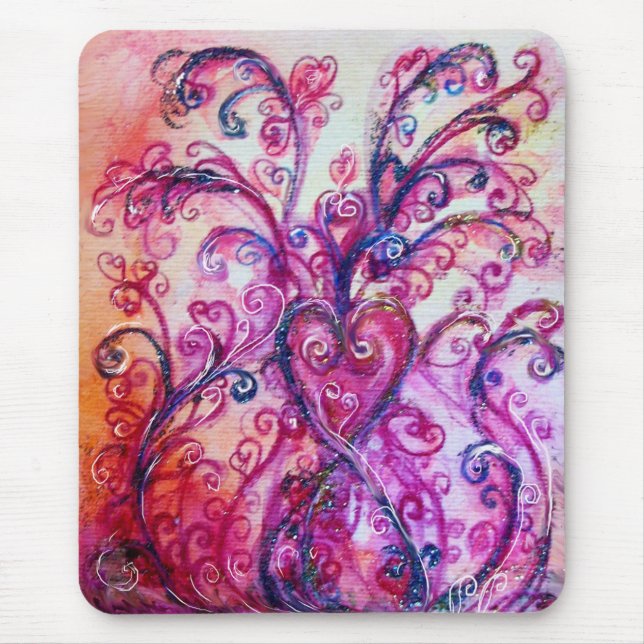 Tapis De Souris Blanc pourpre rose lumineux de FLOURISHES (Devant)