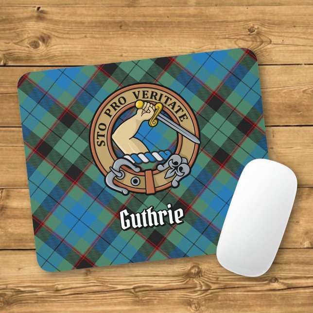Tapis De Souris Blason de Clan Guthrie sur Tartan (Créateur téléchargé)