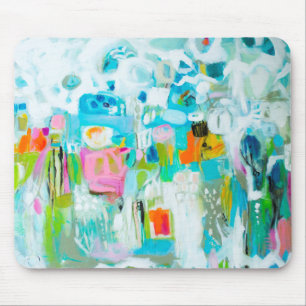 Tapis De Souris Bleu Abstrait