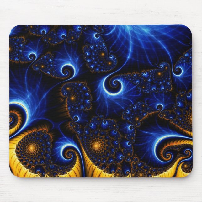 Tapis de souris bleu abstrait de ciel de fractale (Devant)