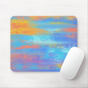 Tapis De Souris Bleu Abstrait et orange
