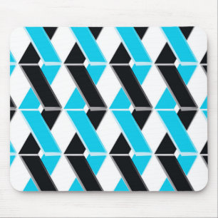 Tapis De Souris Bleu, audacieux, cool, formes géométriques tressée