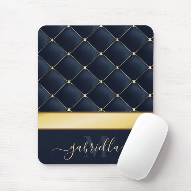 Tapis De Souris Bleu bleu marine (Avec souris)