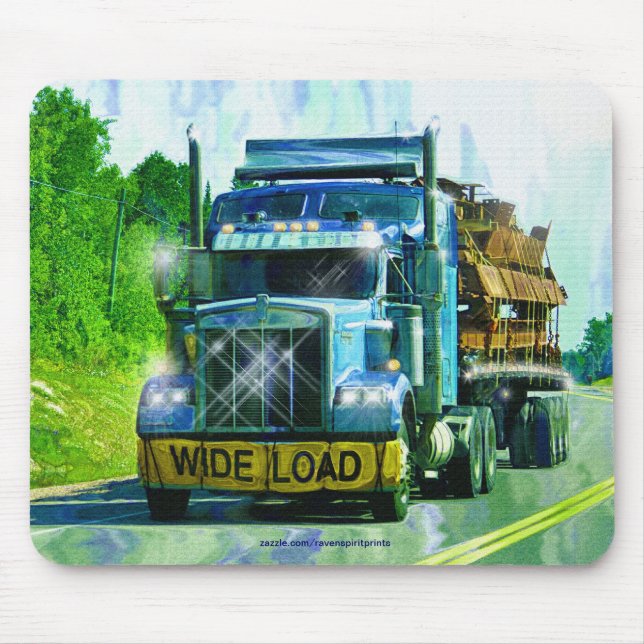 Tapis De Souris Bleu Camion de transport lourd Conducteurs cadeau (Devant)