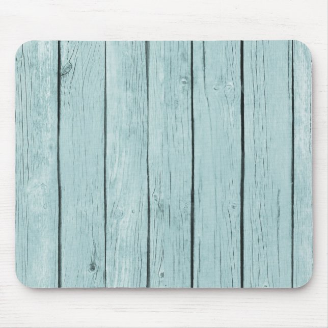 Tapis De Souris Bleu Chic Bois rustique (Devant)