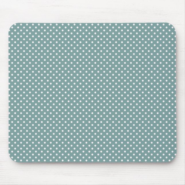 Tapis De Souris Bleu clair et blanc Motif Pois Mousepad (Devant)
