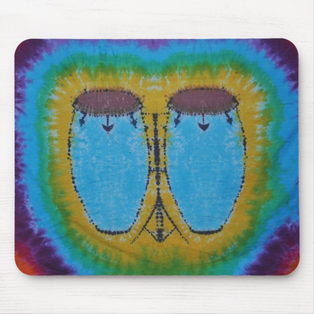 Tapis De Souris Bleu Conga tambours Tie Dye (Devant)