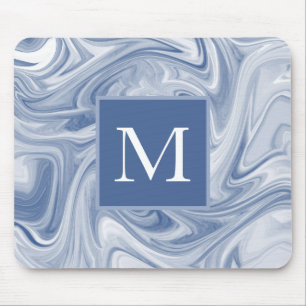 Tapis De Souris Bleu d'ardoise tourbillonnant Abstrait