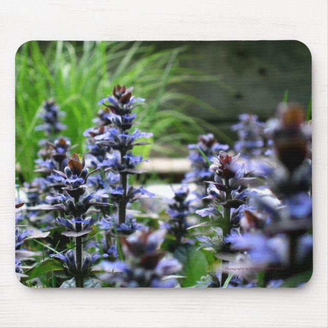Tapis de souris bleu de fleurs sauvages (Devant)