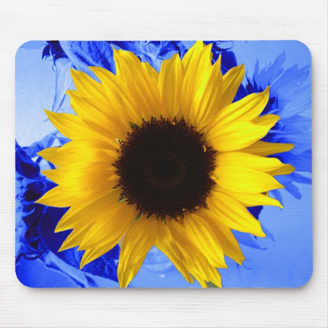 Tapis De Souris Bleu de tournesol (Devant)