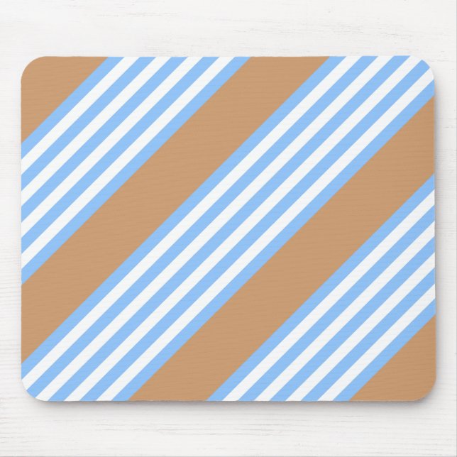 Tapis De Souris Bleu et blanc cinq bandes motif avec bronze (Devant)