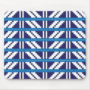 Tapis De Souris Bleu et blanc letton Letton Ethnic Folk art