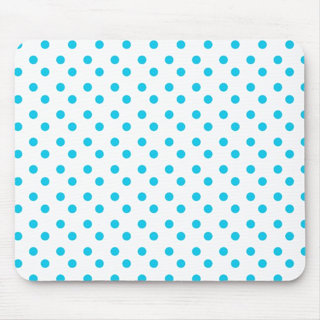 Tapis De Souris Bleu et blanc pointille Mousepad (Devant)