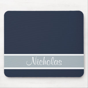 Tapis De Souris Bleu et gris avec le nom