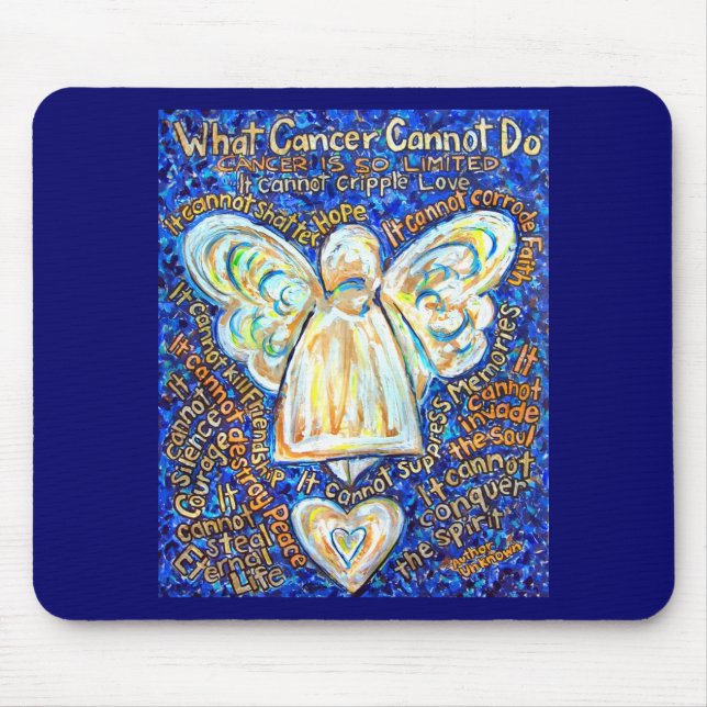 Tapis De Souris Bleu et or Cancer Angel Mousepad (Devant)