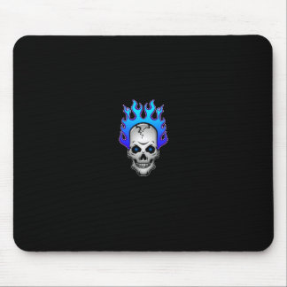 Tapis De Souris bleu-flamboyant-crâne-mousepad