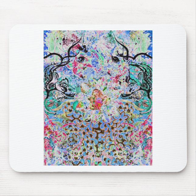 Tapis De Souris bleu floral (Devant)