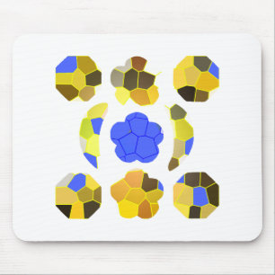 Tapis De Souris Bleu Jaune Illustration Formes fantaisistes