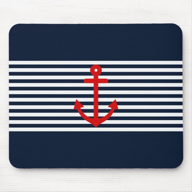 Tapis De Souris Bleu marine nautique (Devant)