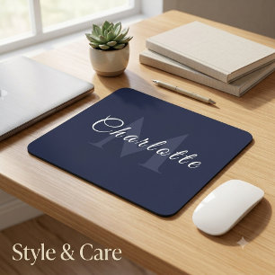 Tapis de souris bleu marine pour entreprises avec