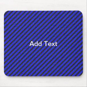 Tapis De Souris Bleu Noir Bleu Bleu Minces rayures diagonales