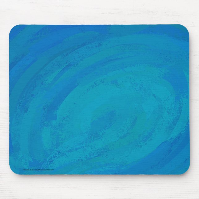 Tapis De Souris Bleu Océan Peint (Devant)
