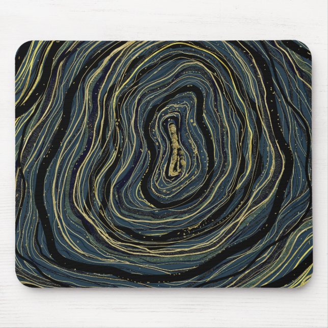 Tapis De Souris Bleu or spiral glam Art (Devant)