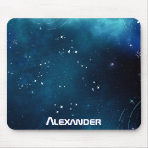 Tapis De Souris Bleu profond céleste de l'espace cosmique Galaxie