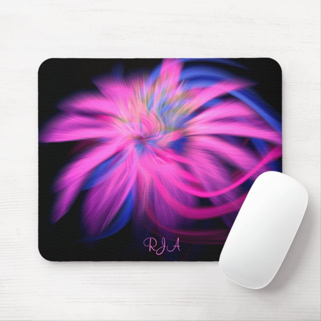 Tapis De Souris Bleu rose Personnalisé Artiste Fractal Design (Avec souris)