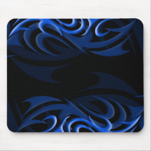 Tapis De Souris Bleu sur la "fumée" noire Mousepad