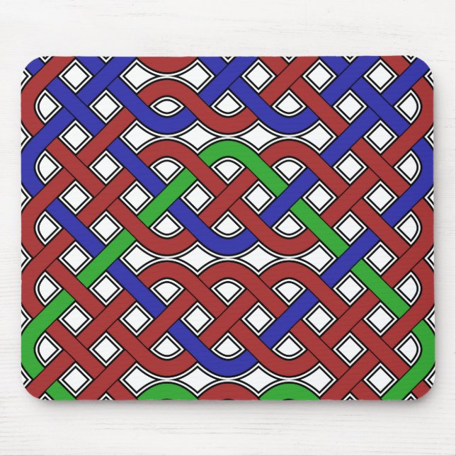 Tapis De Souris Bleu, vert et rouge céleste noeuds (Devant)
