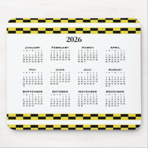 Tapis De Souris Bloc jaune et noir du calendrier