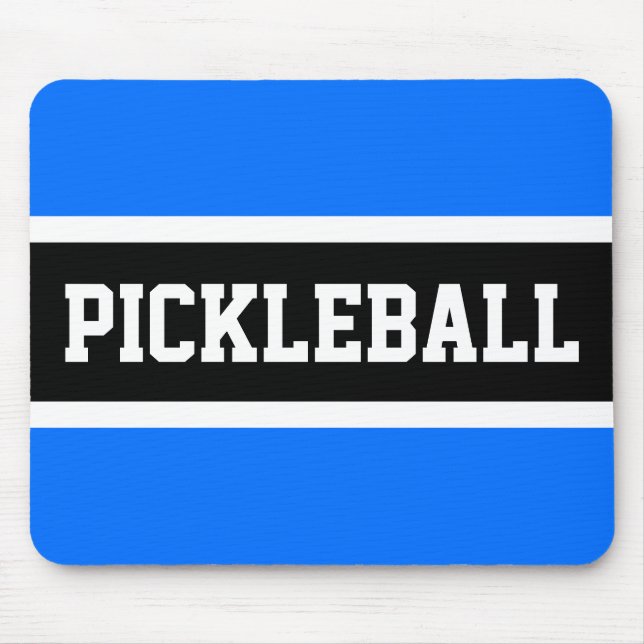 Tapis De Souris Bloc sportif PICKLEBALL Sky Blue Stripes noires (Devant)