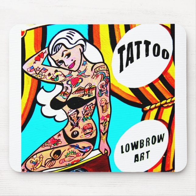 Tapis De Souris blonde avec tatouages mousepad (Devant)